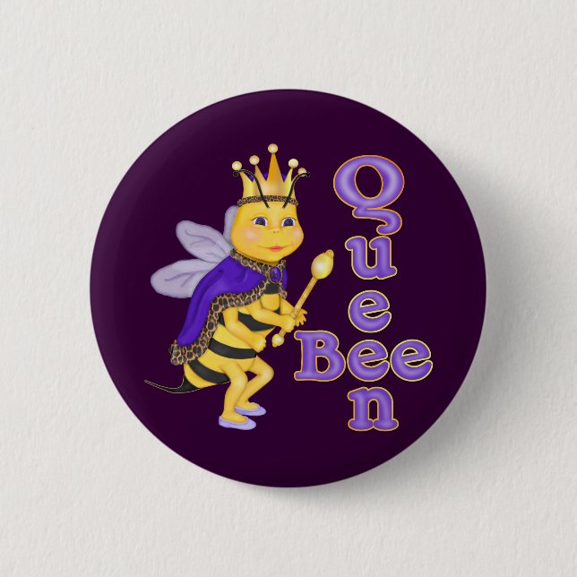 Funny Queen Bee 6 Cm Round Badge (Front)