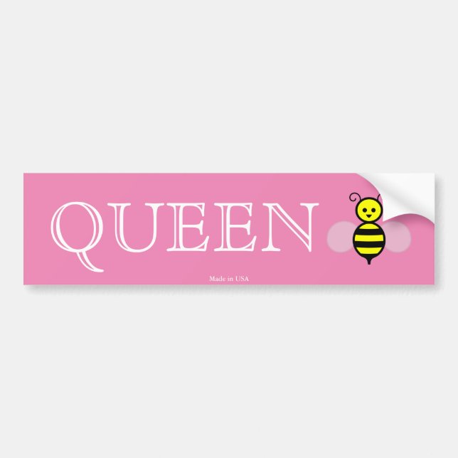 Funny Queen Bee Bumper Sticker (Front)