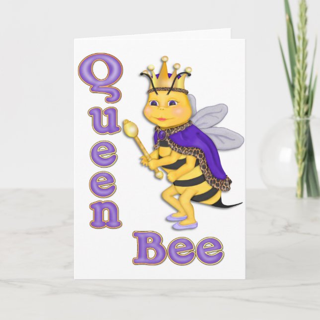 Funny Queen Bee Card (Front)