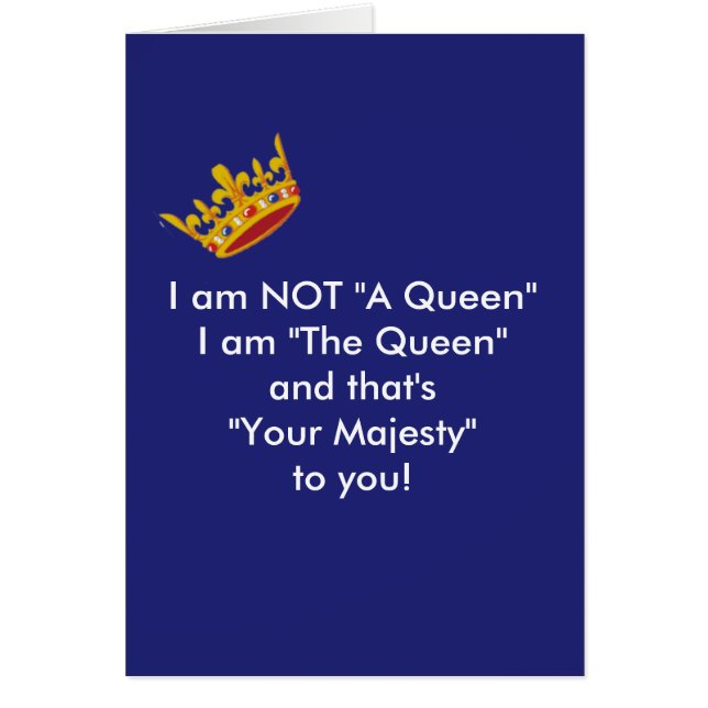 Funny Queen Card - Navy (Front)