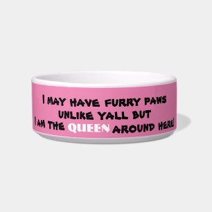 Funny Queen Female Pink Pet Bowl