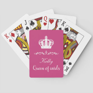 Funny Queen Monarchy Crown Monogram Playing Cards