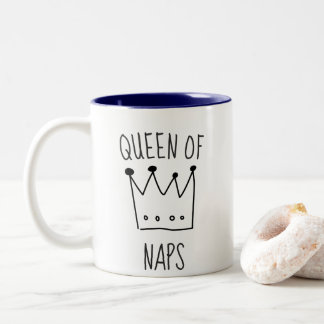 Funny Queen of Naps Crown Coffee Two-Tone Coffee Mug