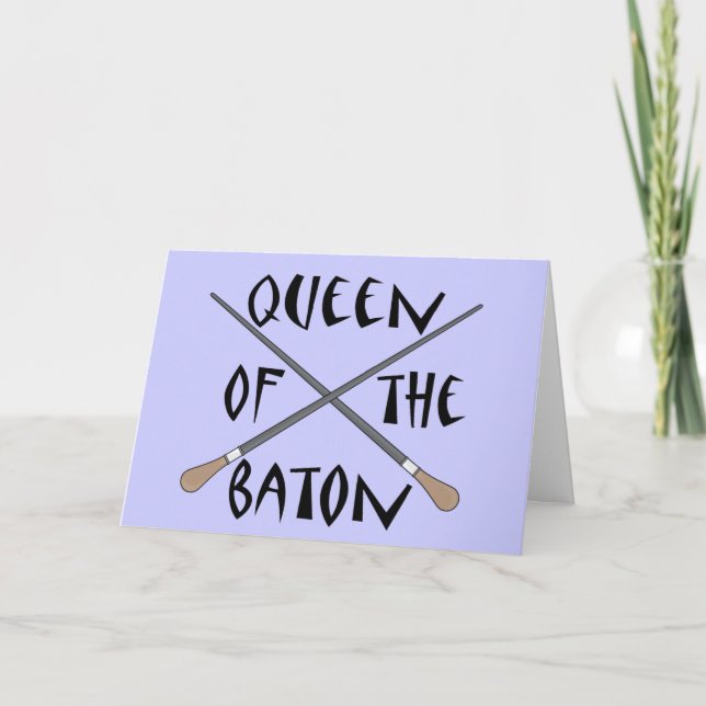 Funny Queen of the Baton Conductor Gift Card (Front)
