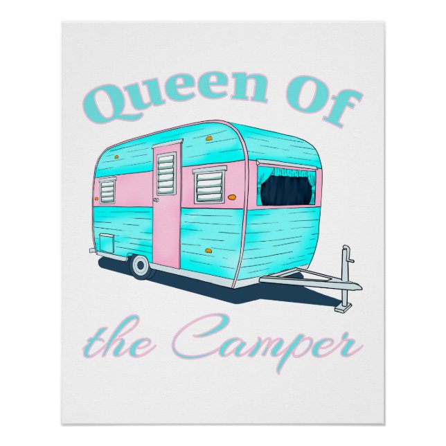 Funny Queen Of The Camper RV Poster (Front)
