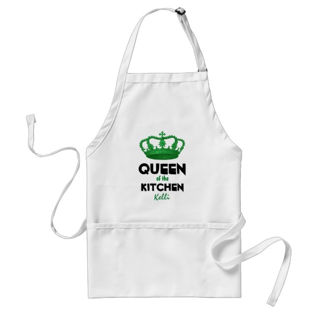 Funny Queen of the Kitchen Crown Custom Name 4D Standard Apron (Front)