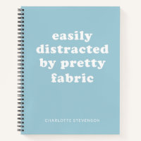 Funny Quilter Fabric Quote Personalised Name Blue