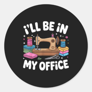 Funny Quilting Art For Men Women Cat Quilt Sewing  Classic Round Sticker