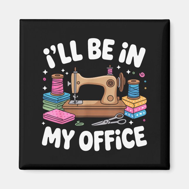 Funny Quilting Art For Men Women Cat Quilt Sewing  Magnet (Front)