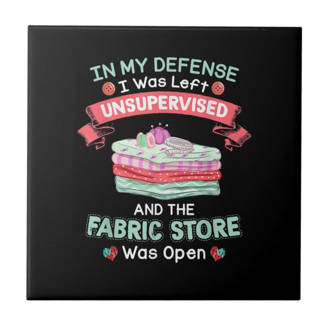 Funny Quilting Fabric Quilters Ceramic Tile (Front)