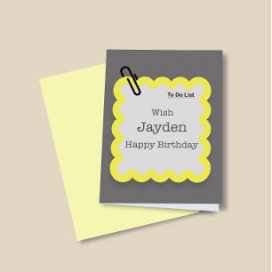 Funny Quirk To Do List Wishes Custom Greeting Card