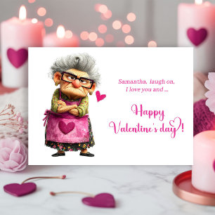 Funny Quirky Angry Lady Valentine’s Day Card