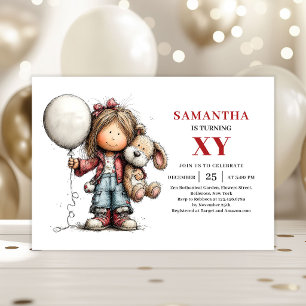 Funny Quirky Girl Birthday Playful invitation