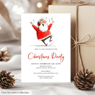 Funny Quirky Santa Claus Christmas Party Invite