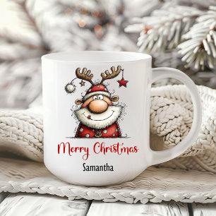 Funny Quirky Santa Claus Hand Drawn Coffee Mug