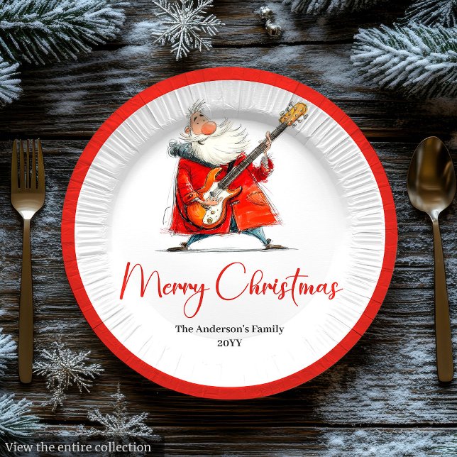 Funny Quirky Santa Festive Holiday Party Plates (Funny Quirky Santa Festive Holiday Party Plates)