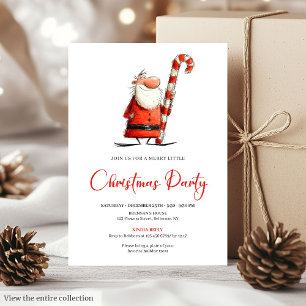 Funny Quirky Santa Hand-Lettered Party Invite