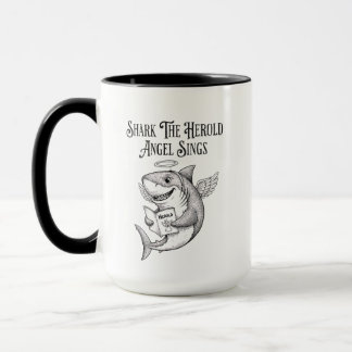 Funny Quirky Shark The Harold Angel Sing Christmas Mug