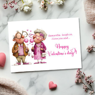 Funny Quirky Valentine Card Colorful Couple