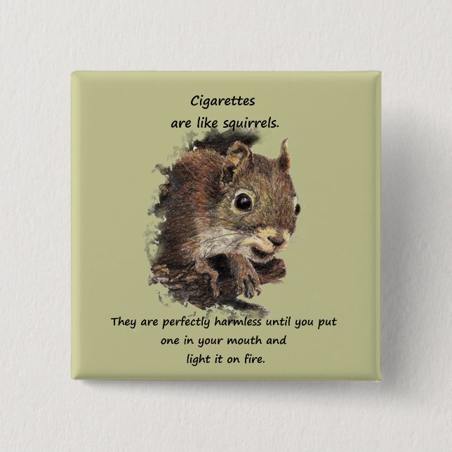 Funny Quit Smoking Motivational Quote 15 Cm Square Badge (Front)