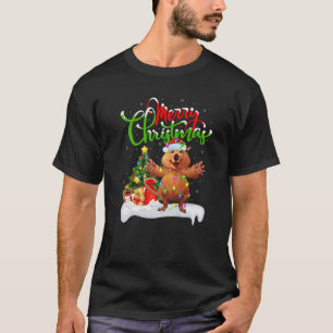 Funny Quokka Animal Lover Xmas Lighting Quokka Chr T-Shirt