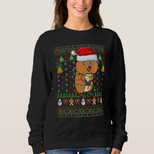 Funny Quokka Lover Xmas Santa Hat Quokka Ugly Chri Sweatshirt