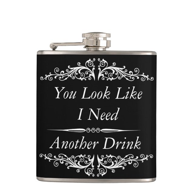 funny quotation,drinking quotes hip flask (Front)