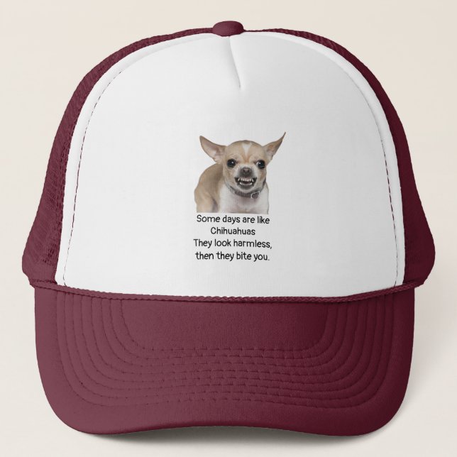Funny Quote about Life with Chihuahua Dog Trucker Hat (Front)