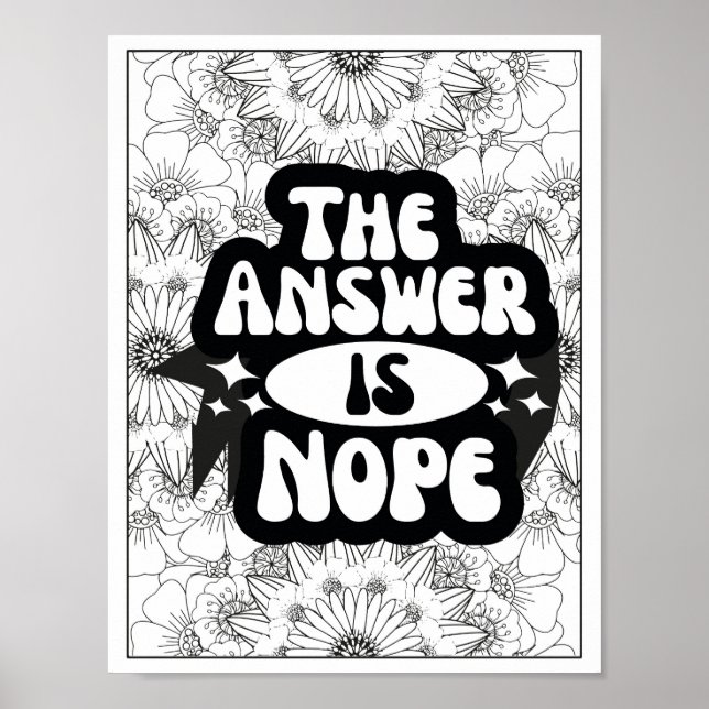 Funny Quote Adult Colouring Poster (Front)