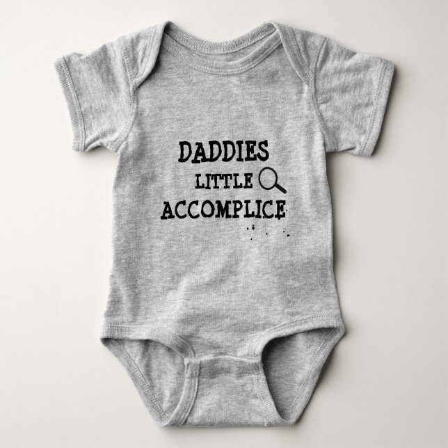 Funny quote baby grow, crime detective babygrow baby bodysuit (Front)