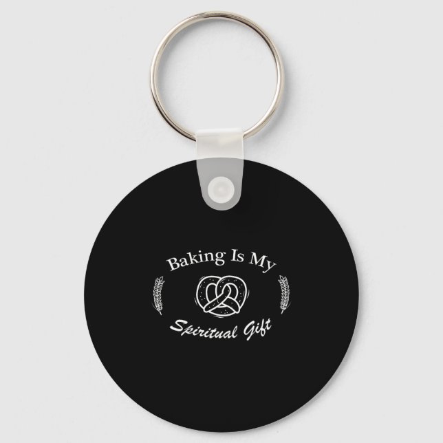 Funny Quote Baking Is My Sritual Gift For Pastry L Key Ring (Front)
