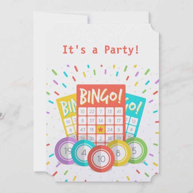 Funny Quote Bingo Theme Birthday Custom Invite (Front)
