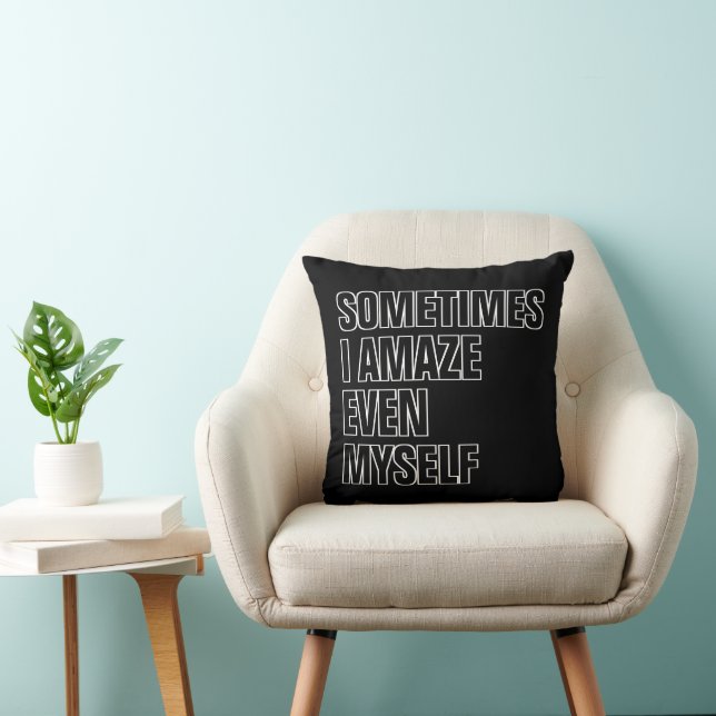 Funny Quote Black And White Lettering Cushion (Chair)