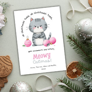 Funny Quote Cat Humour Pet Meowy Catmas Christmas Holiday Card