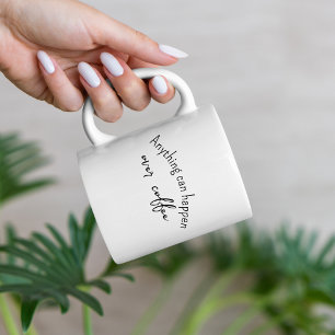 Funny Quote Coffee Lover Minimalist Two-Tone Coffee Mug