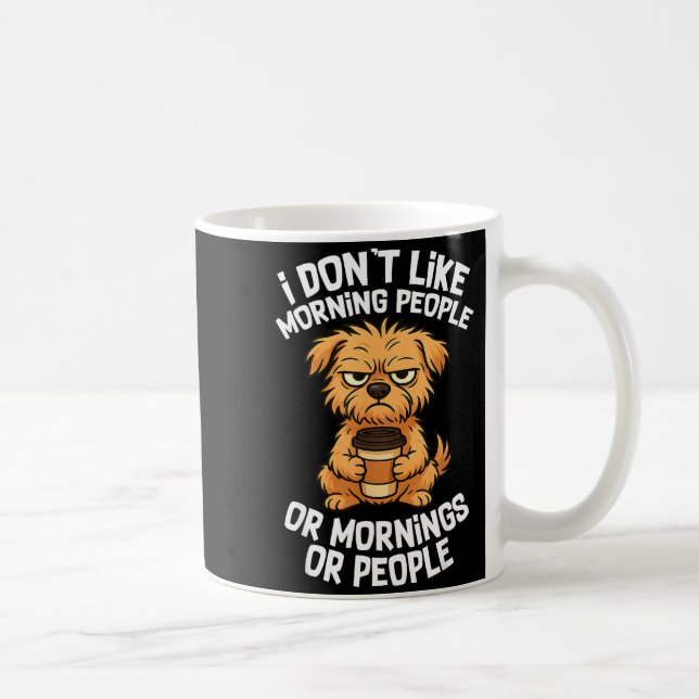 Funny Quote Coffee Sleepy Cute Dog Puppy Lover Gif Coffee Mug (Right)