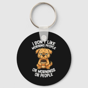 Funny Quote Coffee Sleepy Cute Dog Puppy Lover Gif Key Ring