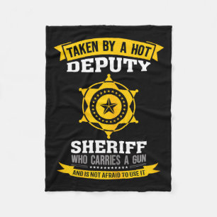 Funny Quote Deputy Sheriff Wife Fleece Blanket