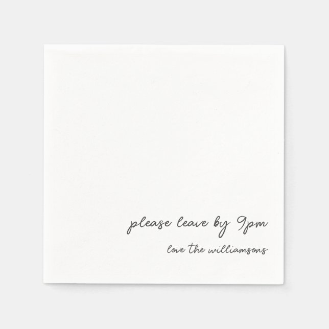 Funny Quote Early Night Aging Couple Humour Custom Napkin (Front)