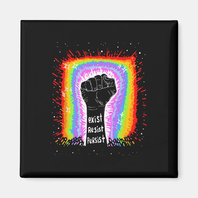 Funny Quote Exist Resist Persist... Design  Magnet (Front)