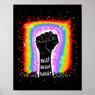 Funny Quote Exist Resist Persist... Design  Poster
