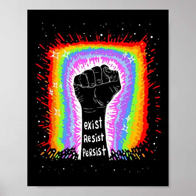 Funny Quote Exist Resist Persist... Design  Poster (Front)