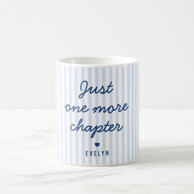 Funny Quote For Book Lovers Blue Script Heart Coffee Mug (Center)