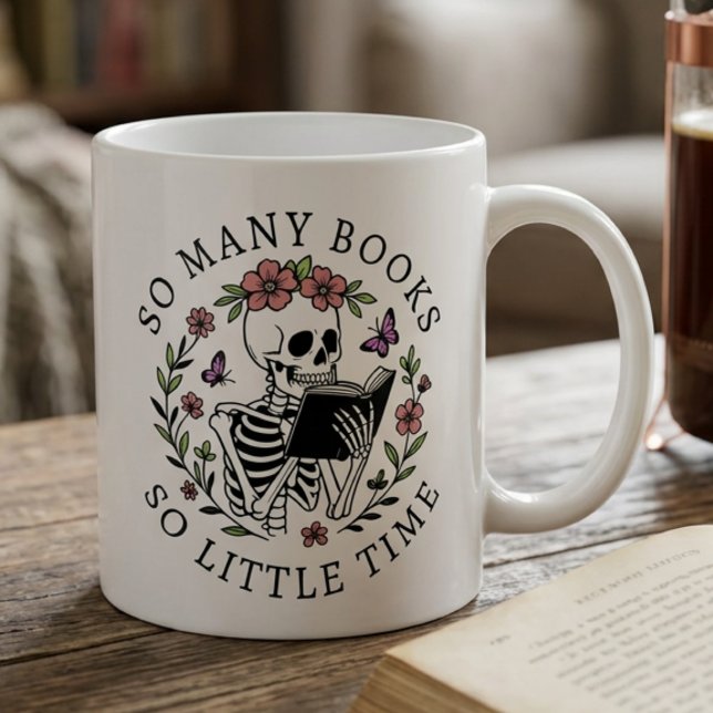 Funny Quote For Book Lovers Reading Skeleton  Coffee Mug (Creator Uploaded)