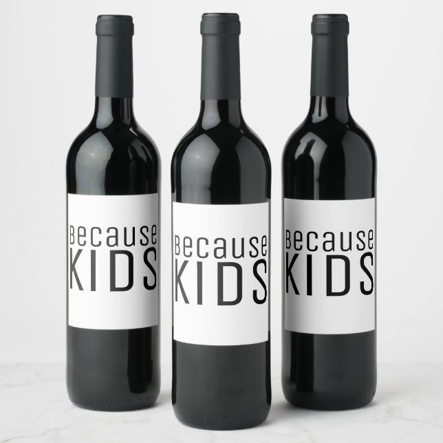 Funny Quote for Moms and Dads Minimalist Wine Label (Bottles)