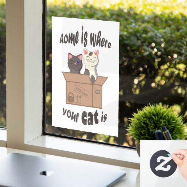 Funny quote Home is where your cat is (Office)