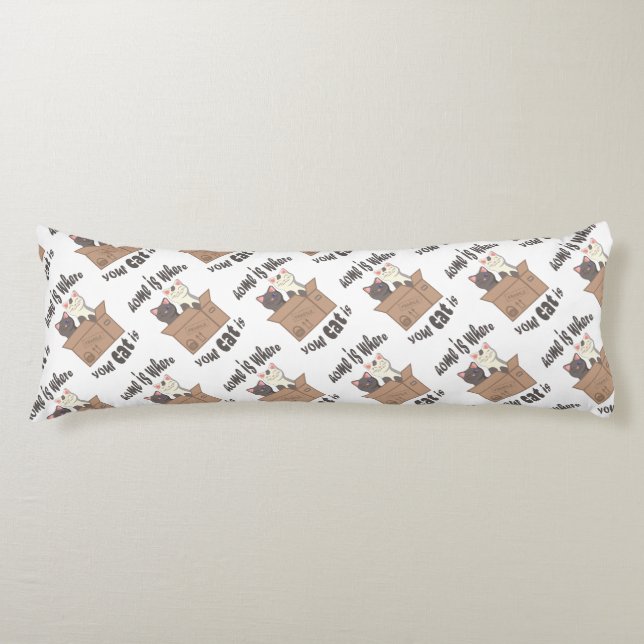 Funny quote Home is where your cat is Body Cushion (Front)