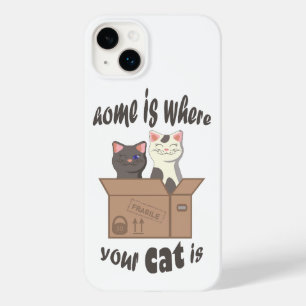 Funny quote Home is where your cat is Case-Mate iPhone 14 Plus Case