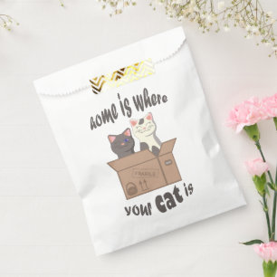 Funny quote Home is where your cat is Favour Bag