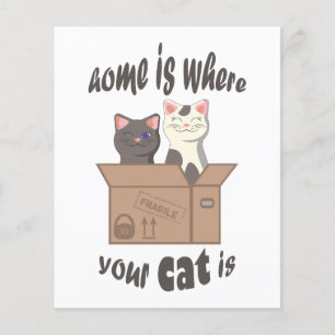 Funny quote Home is where your cat is Flyer